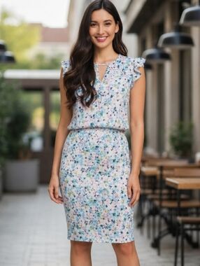 I Heart ronson Colorful Watercolor Skirt and Top Set
